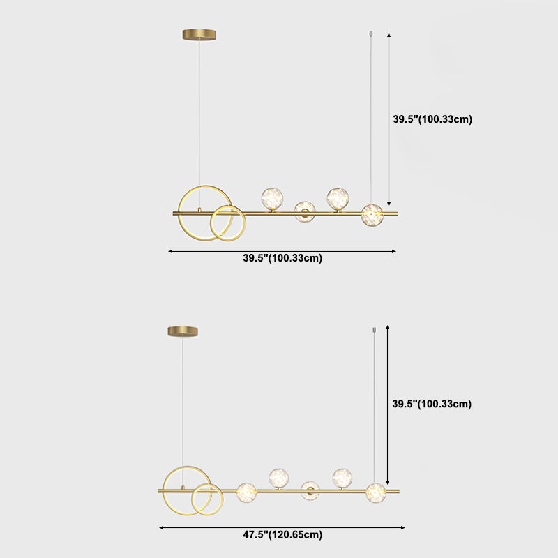 Modern Pendant Light Geometric Island Light Fixture Metal Island Lights in Gold