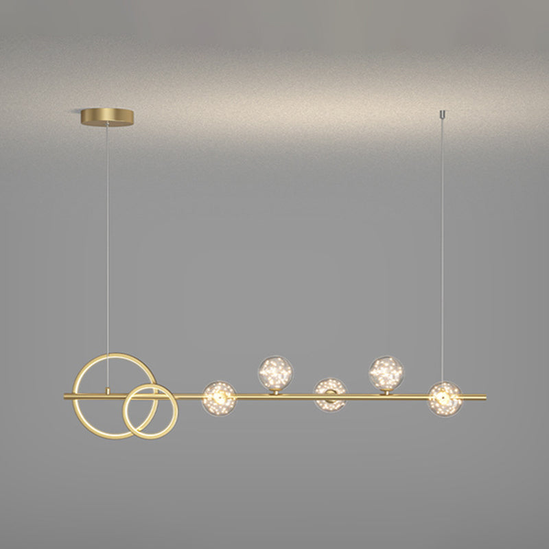 Modern Pendant Light Geometric Island Light Fixture Metal Island Lights in Gold