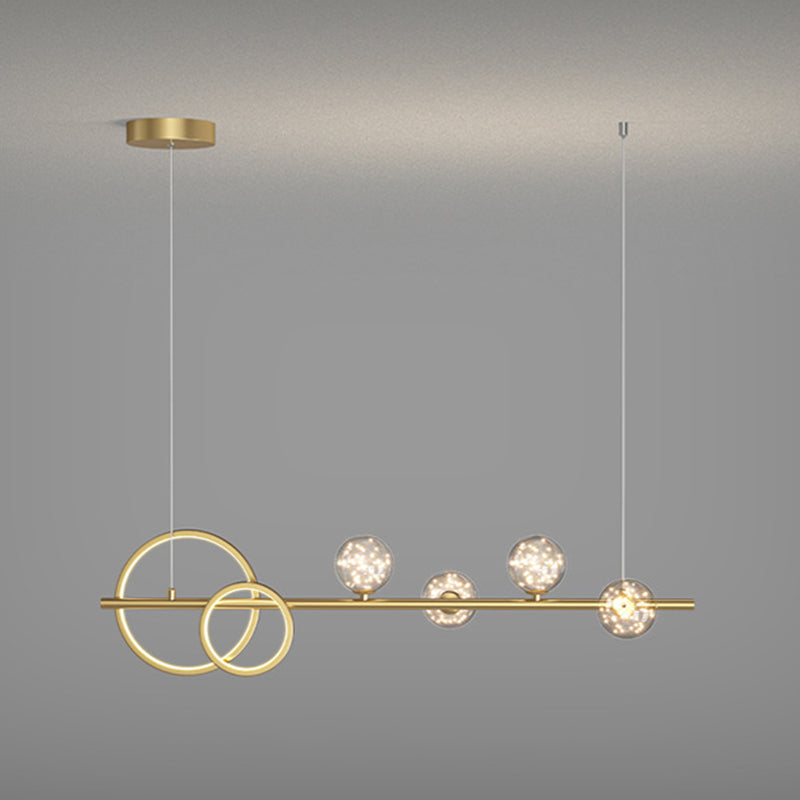 Modern Pendant Light Geometric Island Light Fixture Metal Island Lights in Gold
