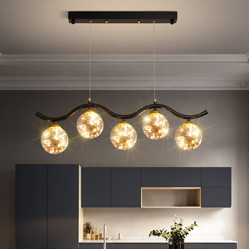 Modern Lighting Chandelier Globe Pendant Light 5 Light Metal Island Lights