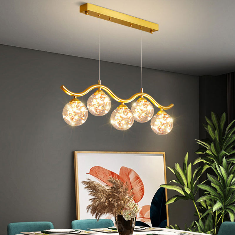 Modern Lighting Chandelier Globe Pendant Light 5 Light Metal Island Lights