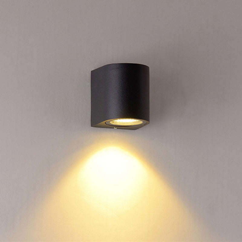 Geometric Shade Wall Lighting Modern Style Metal 1 Light Sconce Light in Black