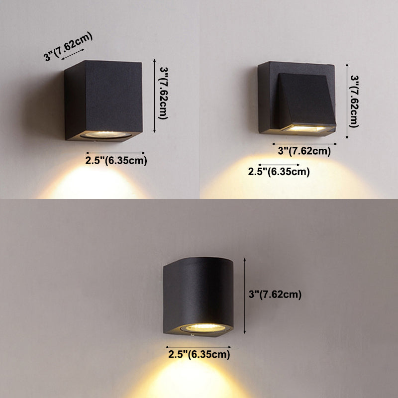 Geometric Shade Wall Lighting Modern Style Metal 1 Light Sconce Light in Black