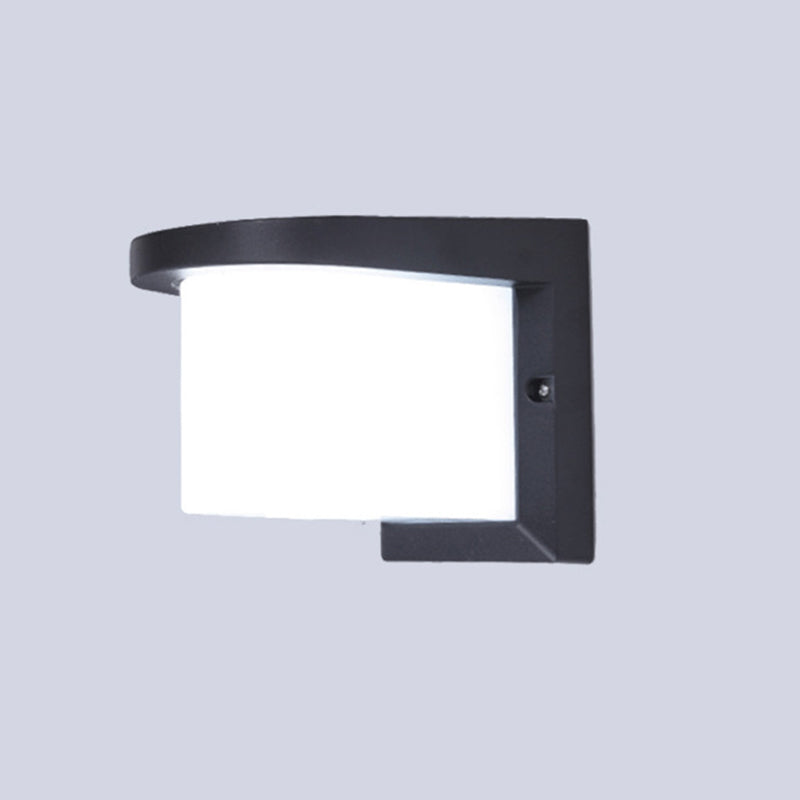 Geometric Shade Wall Lighting Modern Style Metal 1 Light Sconce Light in Black