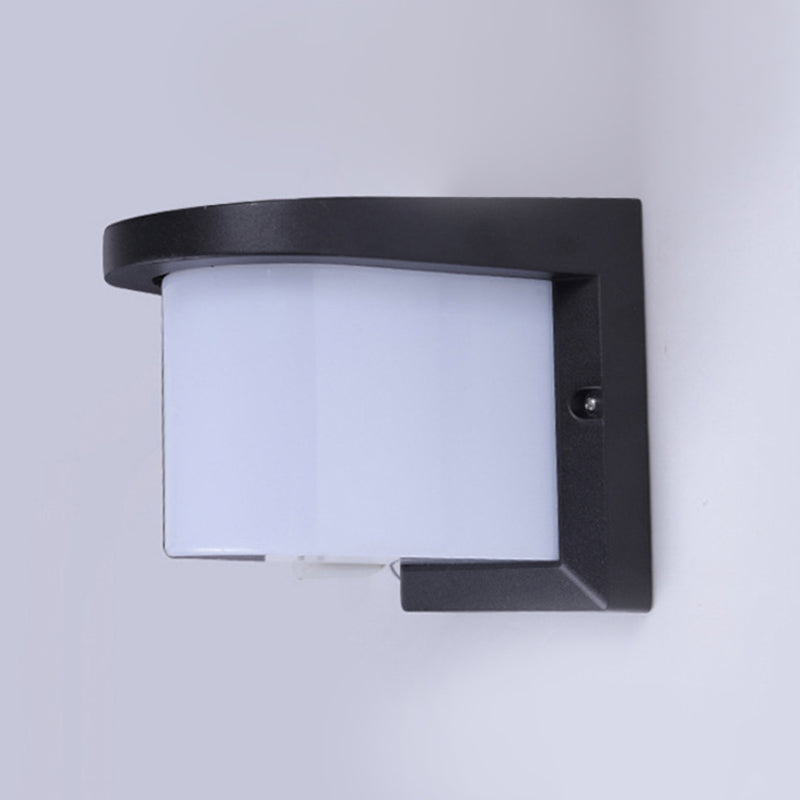 Geometric Shade Wall Lighting Modern Style Metal 1 Light Sconce Light in Black