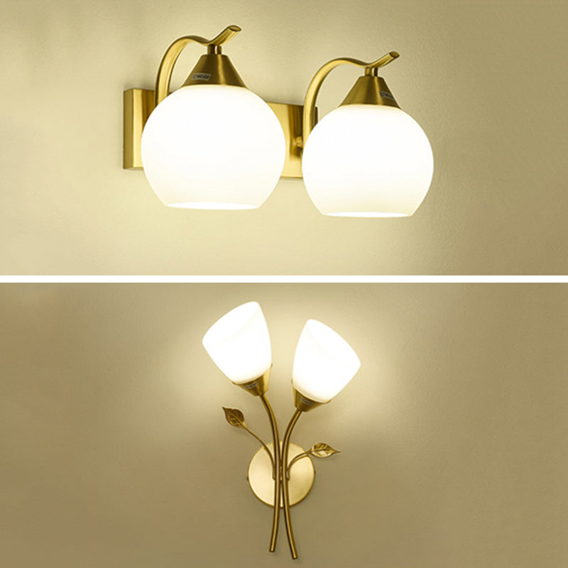 Unico illuminazione da parete in stile moderno in stile moderno 2 luci luci sconde in oro