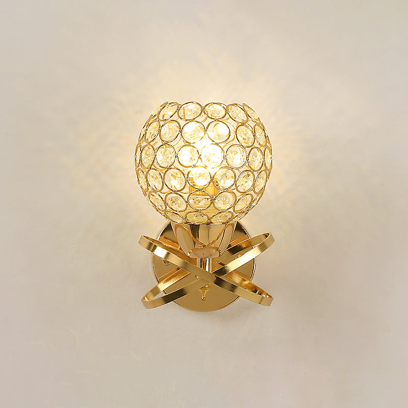 Iluminación de pared de sombra única luz de metal de estilo moderno para dormitorio de sala de estar