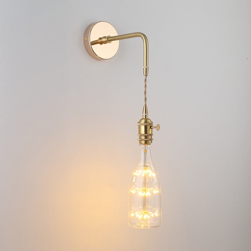 Unico illuminazione da parete in stile moderno in stile moderno 1 luce sconce leggera in oro