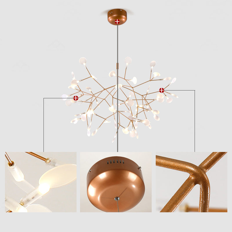 Candeliers modernos para accesorios de iluminación de araña redonda de vestíbulo con sombra acrílica