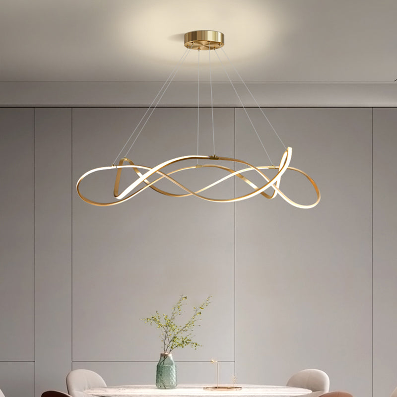 Contemporary Chandeliers Seamless Curves Hanging Pendant Lights with Acrylic Shade