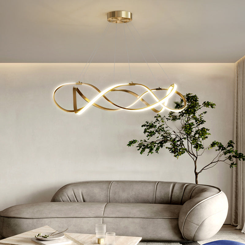 Contemporary Chandeliers Seamless Curves Hanging Pendant Lights with Acrylic Shade