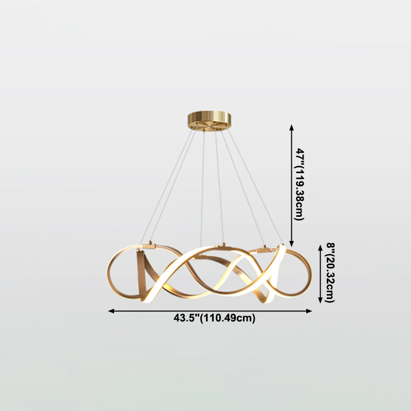 Contemporary Chandeliers Seamless Curves Hanging Pendant Lights with Acrylic Shade