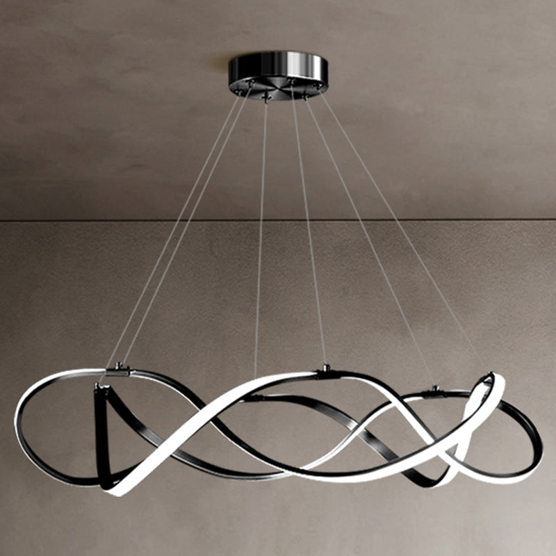 Contemporary Chandeliers Seamless Curves Hanging Pendant Lights with Acrylic Shade