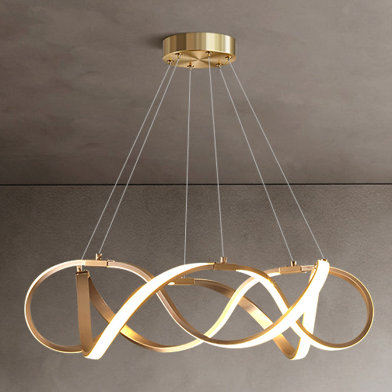 Contemporary Chandeliers Seamless Curves Hanging Pendant Lights with Acrylic Shade