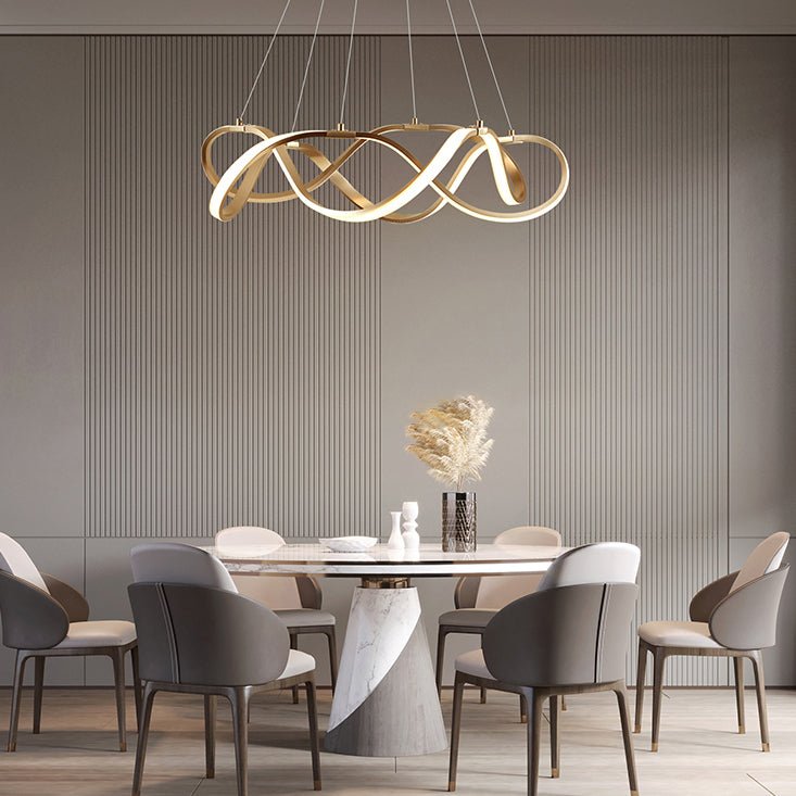 Contemporary Chandeliers Seamless Curves Hanging Pendant Lights with Acrylic Shade