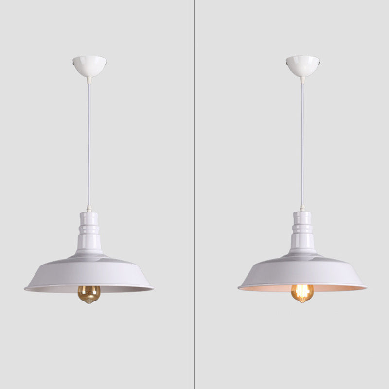 Modern Industrial Barn Shade Hanging Light, Macaron Metal 1-Light Pendant Lighting