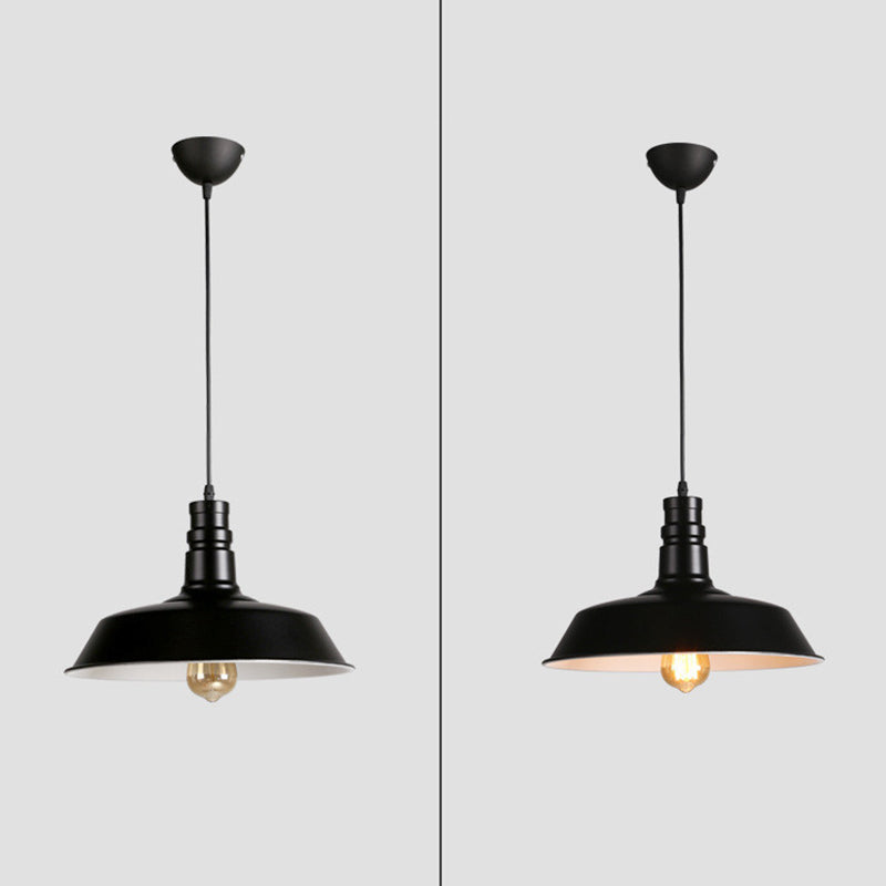Modern Industrial Barn Shade Hanging Light, Macaron Metal 1-Light Pendant Lighting