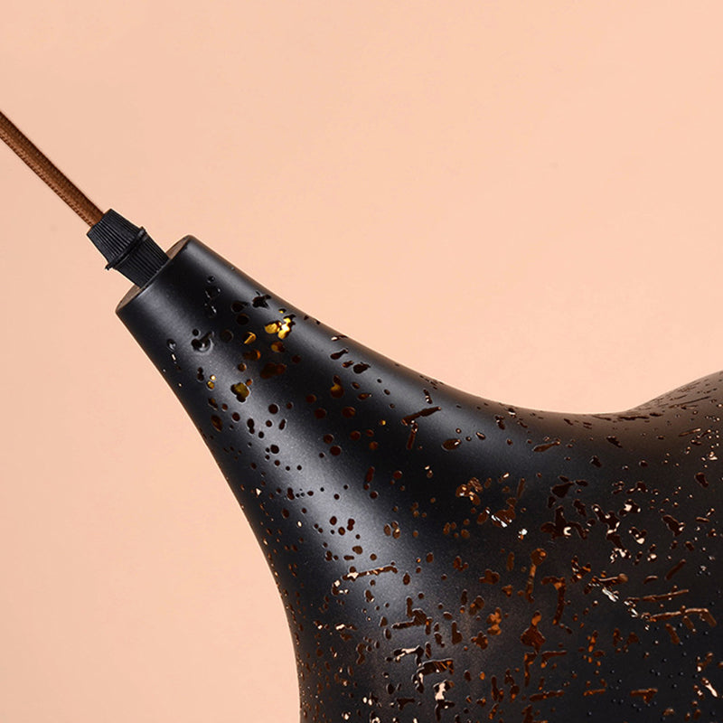 Moderne minimalistische hängende leichte, metallische Einzel-Fulb-Hängependelleuchte in Schwarz