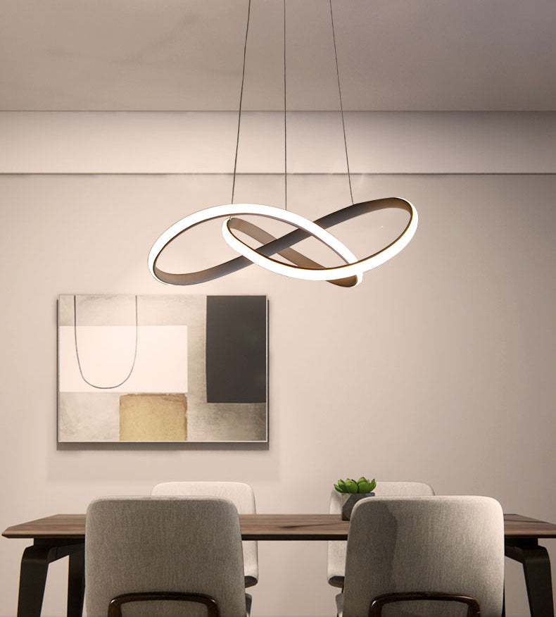 Modern Dining Room Lighting Twisted Turned Lighting Fishersts con ombra acrilica