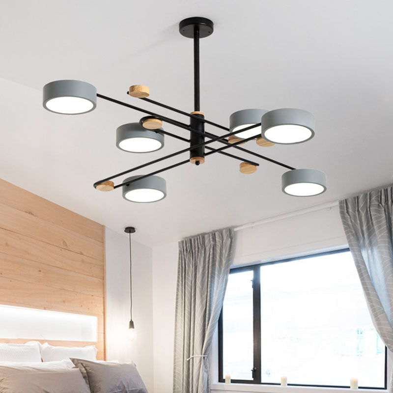 6-leichter Zylinder Anhänger Beleuchtungskörper moderne Metallhänge der Metallhänge des Stils