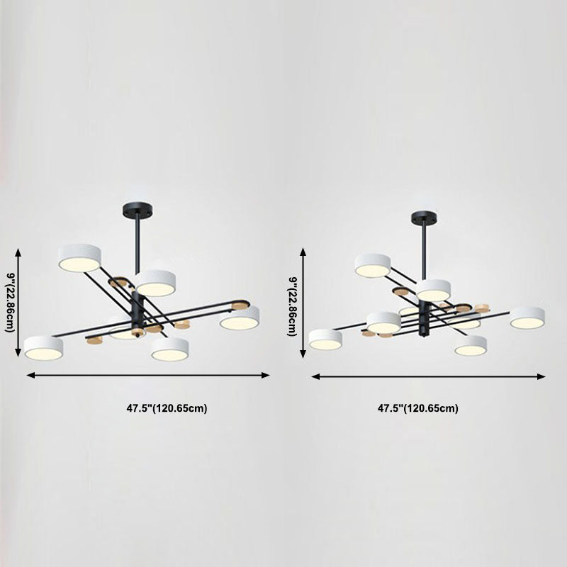 6-leichter Zylinder Anhänger Beleuchtungskörper moderne Metallhänge der Metallhänge des Stils