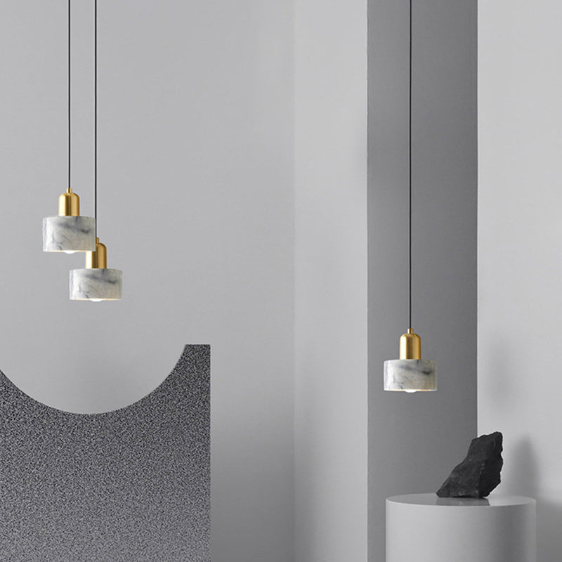 Nordic 1-Light Pendant Light, Minimalist Marble Hanging Light for Living Room