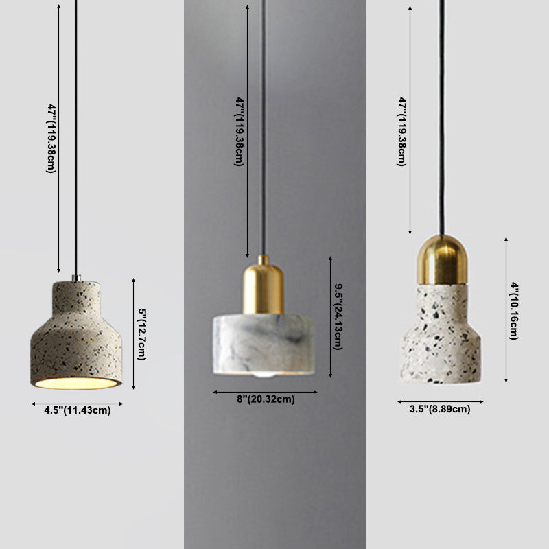 Nordic 1-Light Pendant Light, Minimalist Marble Hanging Light for Living Room