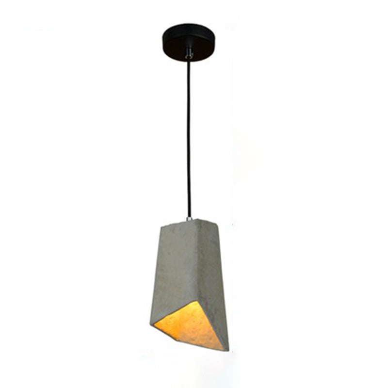 Cement 1-Light Hanging Lamp, Minimalist Gray Pendant Lighting for Living