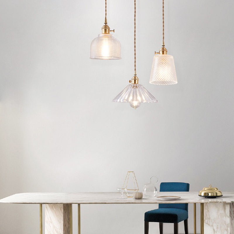 Indoor Single Light Hanging Light, Minimalist Clear Glass Pendant Light