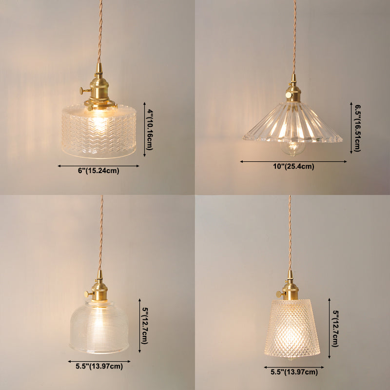 Indoor Single Light Hanging Light, Minimalist Clear Glass Pendant Light