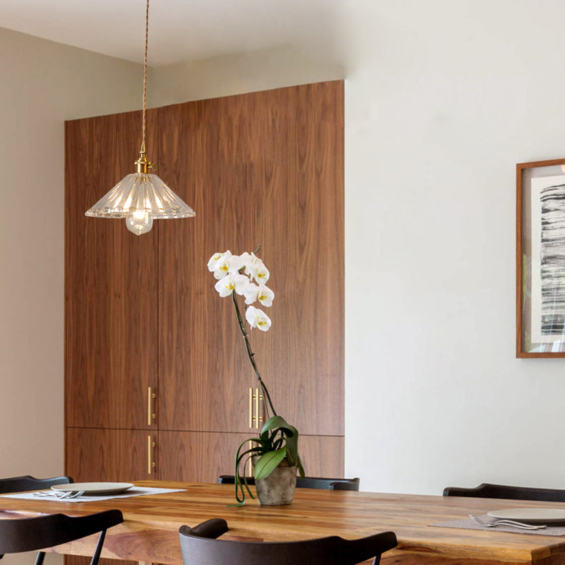 Indoor Single Light Hanging Light, Minimalist Clear Glass Pendant Light