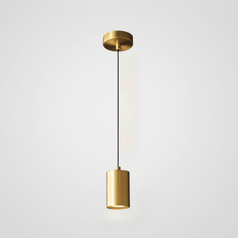 Minimalist Cylinder Hanging Lamp, Modern Metal Pendant Light for Bedroom