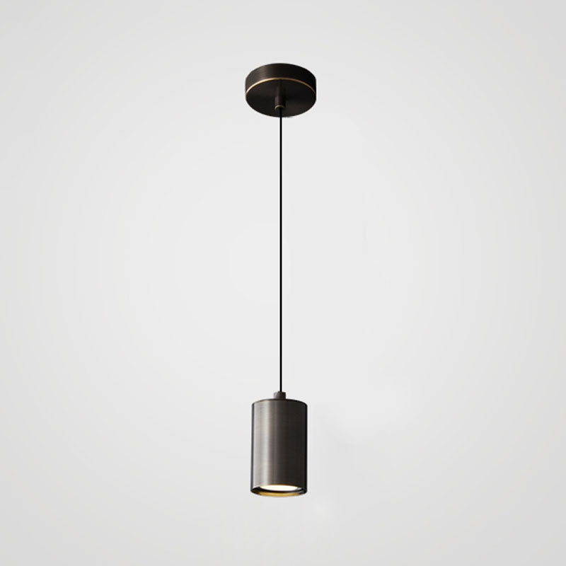 Minimalist Cylinder Hanging Lamp, Modern Metal Pendant Light for Bedroom