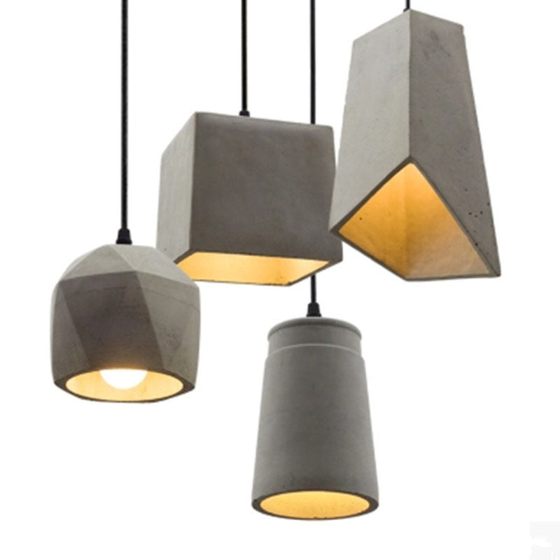 Geometric Down Lighting Pendant Modern Style Cement 1 Light Drop Pendant