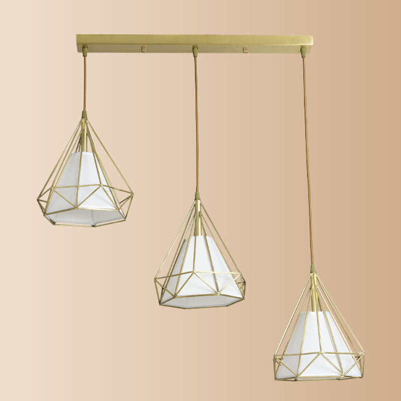 3 Lichthängeleuchte mit Käfigschatten, Nordic Simple Style Cluster-Anhängerlicht für Innenräume