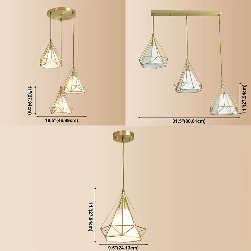 3 Lichthängeleuchte mit Käfigschatten, Nordic Simple Style Cluster-Anhängerlicht für Innenräume