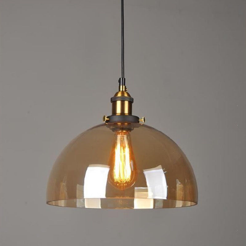 Industrielle 1 Licht hängende hängende leichte, bernsteinfarbene Glashängeleuchten