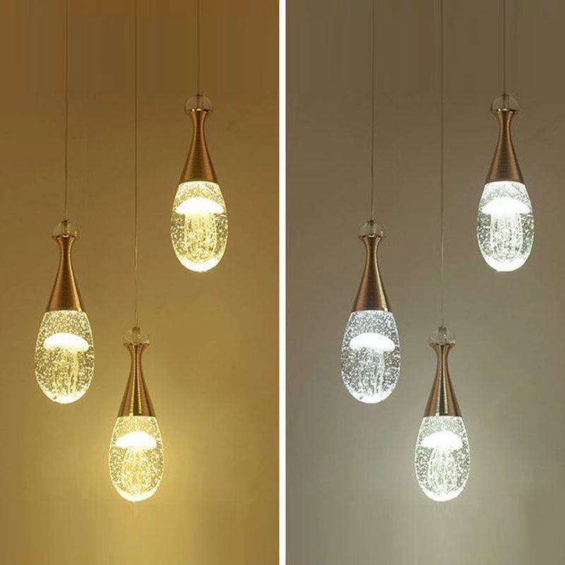 Minimaliste en grappe de larme en phase de larmes, luminaire de plafond multi-pendentif métallique