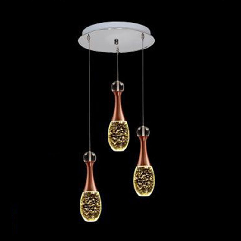 Minimaliste en grappe de larme en phase de larmes, luminaire de plafond multi-pendentif métallique