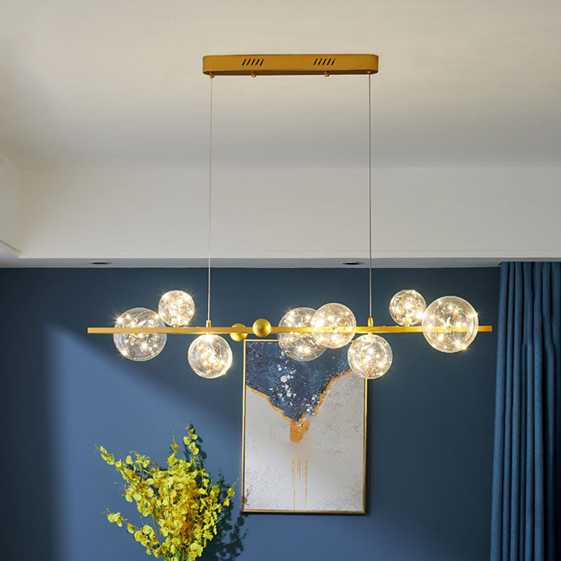 Luci dell'isola sospesa in vetro a bolle semplicità leggero per sala da pranzo