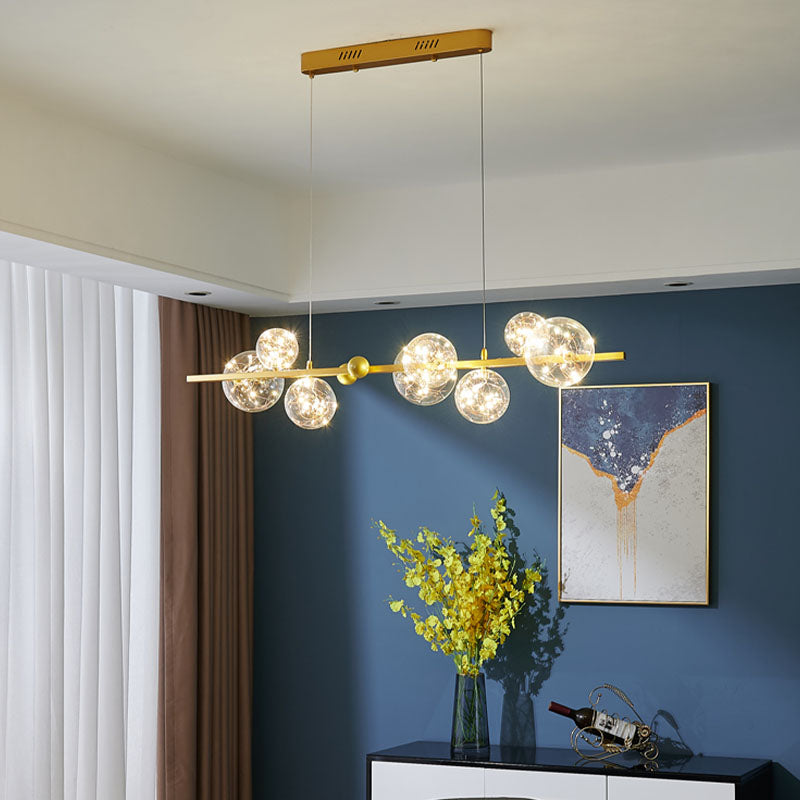 Luci dell'isola sospesa in vetro a bolle semplicità leggero per sala da pranzo