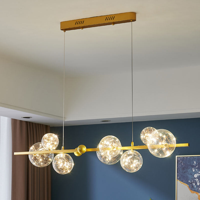 Luci dell'isola sospesa in vetro a bolle semplicità leggero per sala da pranzo