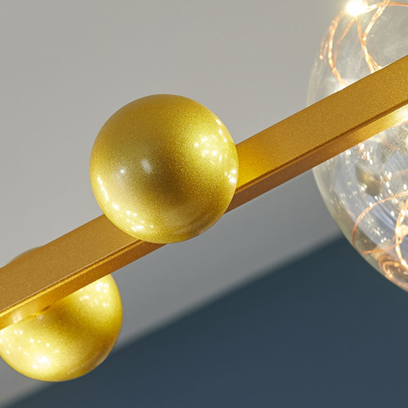 Luci dell'isola sospesa in vetro a bolle semplicità leggero per sala da pranzo