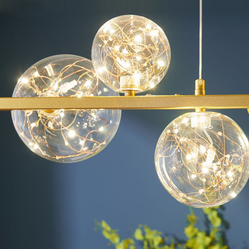 Luci dell'isola sospesa in vetro a bolle semplicità leggero per sala da pranzo