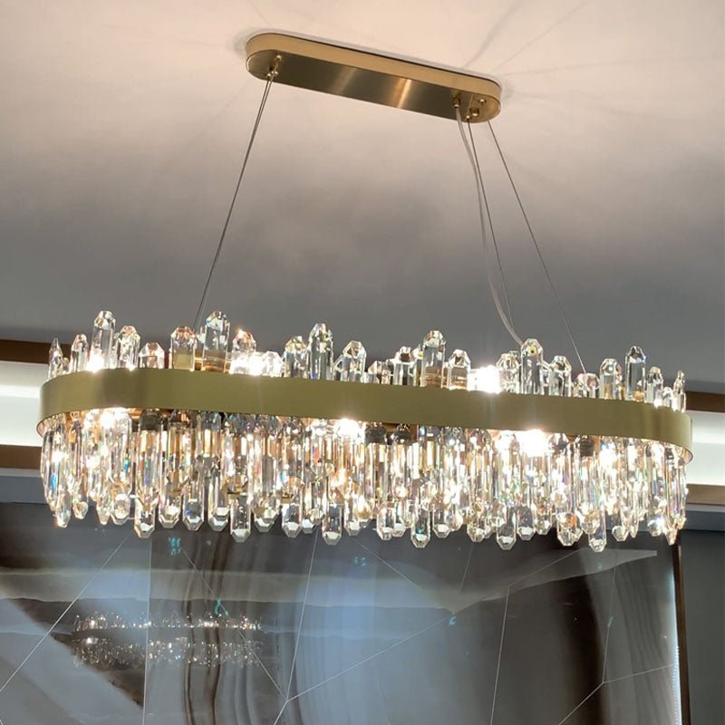 Post Modern in stile Crystal Island Light Gold Simplicity Hanging Light per sala da pranzo