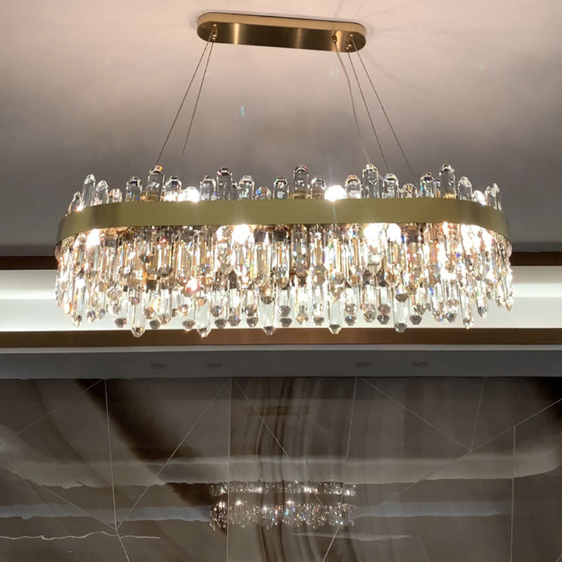 Post Modern in stile Crystal Island Light Gold Simplicity Hanging Light per sala da pranzo