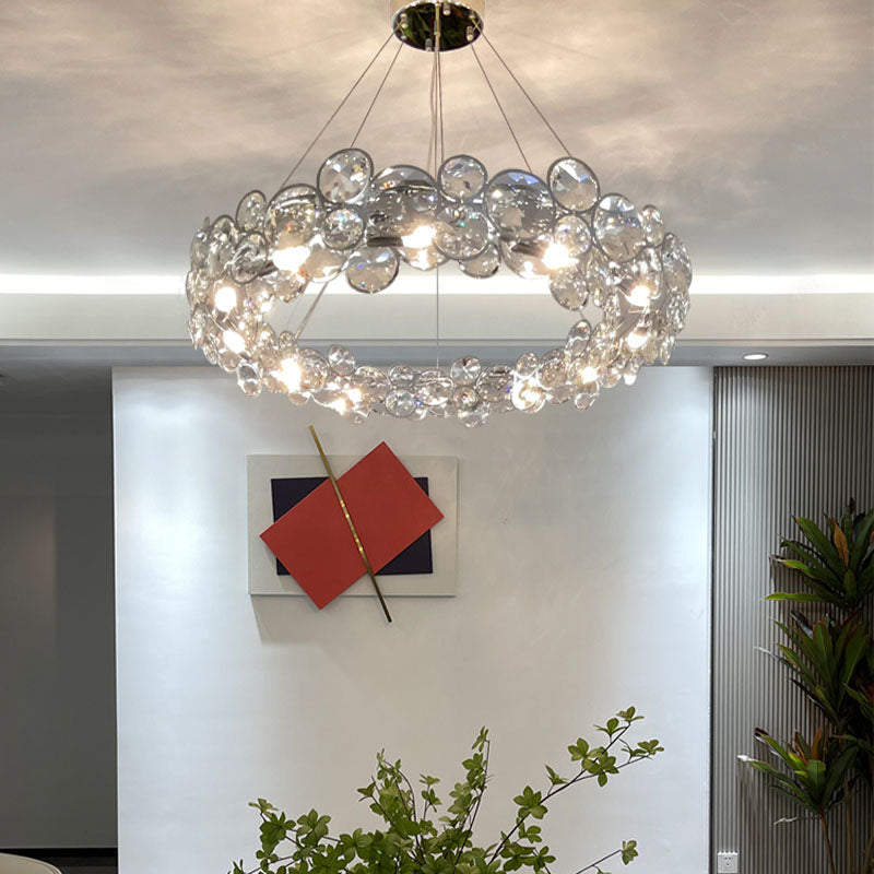 Post Modern Style Crystal Island Light Clear Simplicity Hanging Light per sala da pranzo