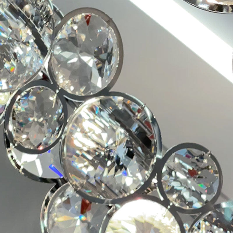 Post Modern Style Crystal Island Light Clear Simplicity Hanging Light per sala da pranzo