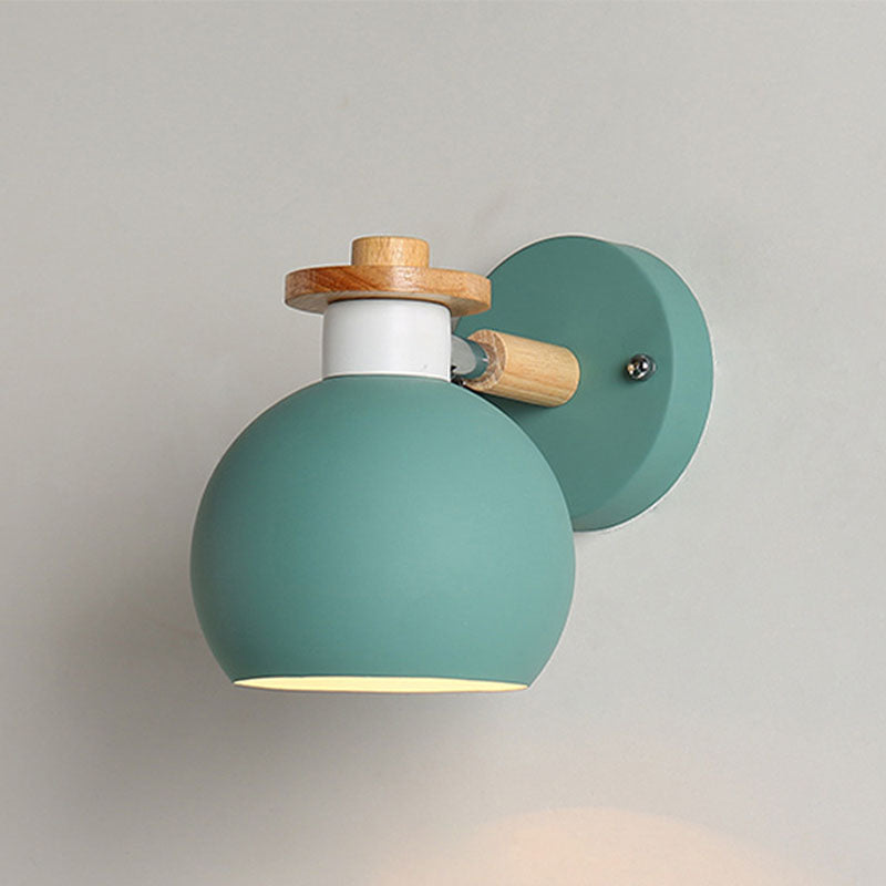 Illuminazione a parete rotonda in stile moderno in stile moderno 1 lampada montata a parete per la testa