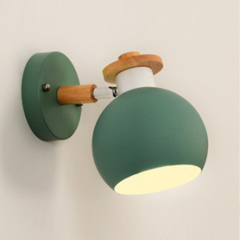 Illuminazione a parete rotonda in stile moderno in stile moderno 1 lampada montata a parete per la testa